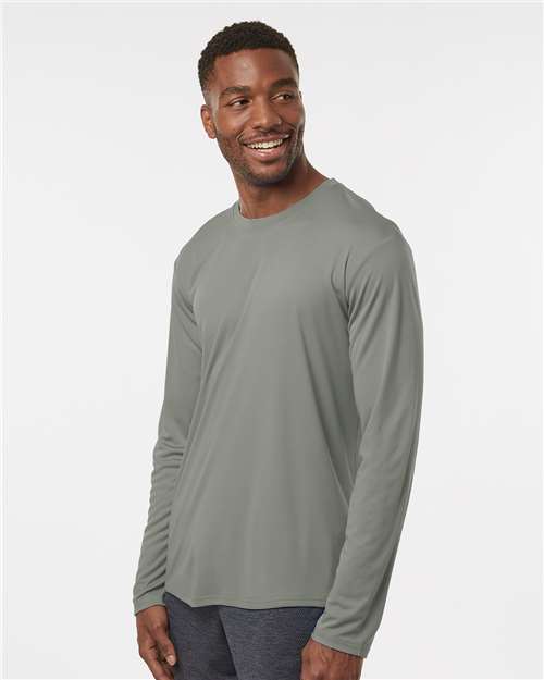 AllPro 48400 Unisex Pro-Lock Performance Long Sleeve T-Shirt - Greystone - model side