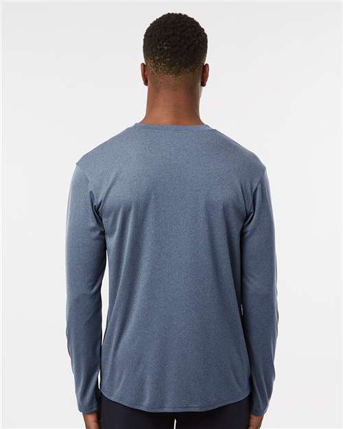 AllPro 48400 Unisex Pro-Lock Performance Long Sleeve T-Shirt - Heather Navy - model back