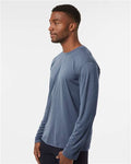 AllPro 48400 Unisex Pro-Lock Performance Long Sleeve T-Shirt - Heather Navy - model side