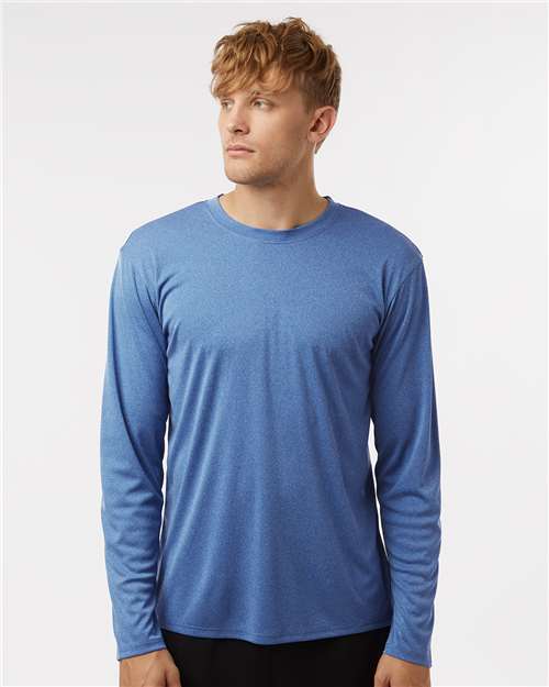 AllPro 48400 Unisex Pro-Lock Performance Long Sleeve T-Shirt - Heather Royal - model front