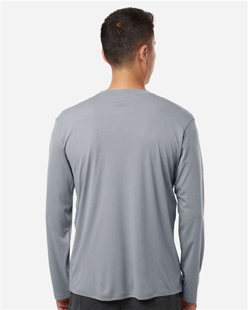 AllPro 48400 Unisex Pro-Lock Performance Long Sleeve T-Shirt - Heather Steel - model back