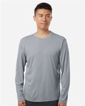 AllPro 48400 Unisex Pro-Lock Performance Long Sleeve T-Shirt - Heather Steel - model front