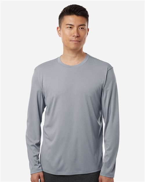 AllPro 48400 Unisex Pro-Lock Performance Long Sleeve T-Shirt - Heather Steel - model front
