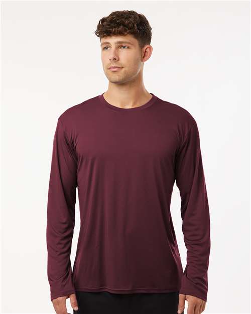AllPro 48400 Unisex Pro-Lock Performance Long Sleeve T-Shirt - Maroon - model front