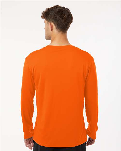 AllPro 48400 Unisex Pro-Lock Performance Long Sleeve T-Shirt - Neon Orange - model back