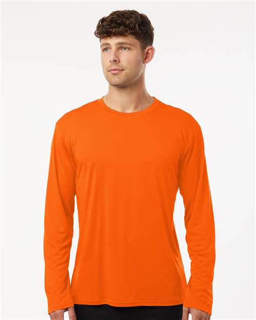 AllPro 48400 Unisex Pro-Lock Performance Long Sleeve T-Shirt - Neon Orange - model front