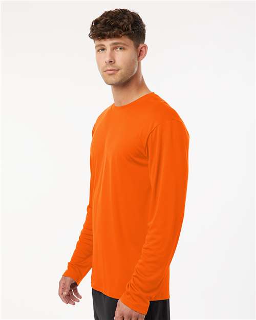 AllPro 48400 Unisex Pro-Lock Performance Long Sleeve T-Shirt - Neon Orange - model side