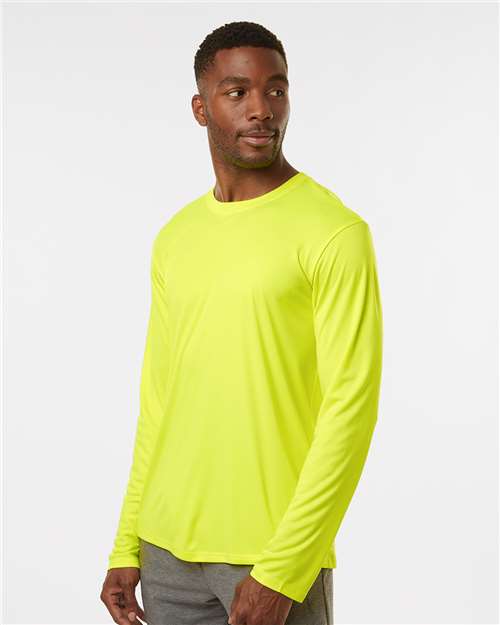 AllPro 48400 Unisex Pro-Lock Performance Long Sleeve T-Shirt - Neon Yellow - model side