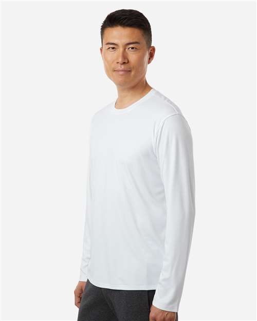 AllPro 48400 Unisex Pro-Lock Performance Long Sleeve T-Shirt - White - model side