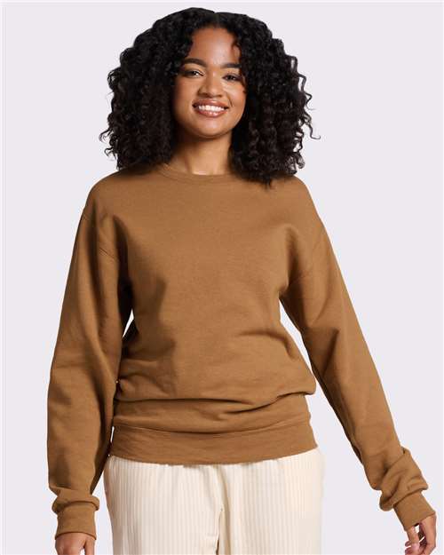 Jerzees 562MR NuBlend Crewneck Sweatshirt - Golden Pecan - model front
