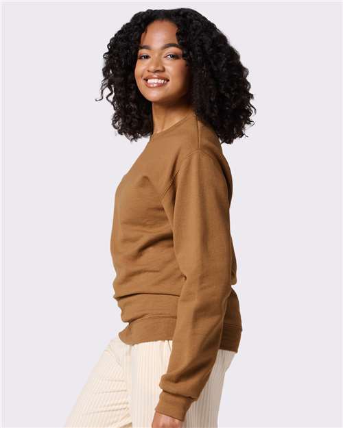 Jerzees 562MR NuBlend Crewneck Sweatshirt - Golden Pecan - model side