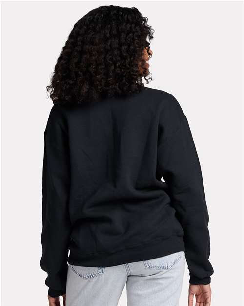 Jerzees C12MR Unisex Rugged Crewneck Sweatshirt - Black Ink - model back
