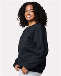 Jerzees C12MR Unisex Rugged Crewneck Sweatshirt - Black Ink - model side