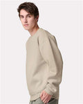 Jerzees C12MR Unisex Rugged Crewneck Sweatshirt - Putty - model side