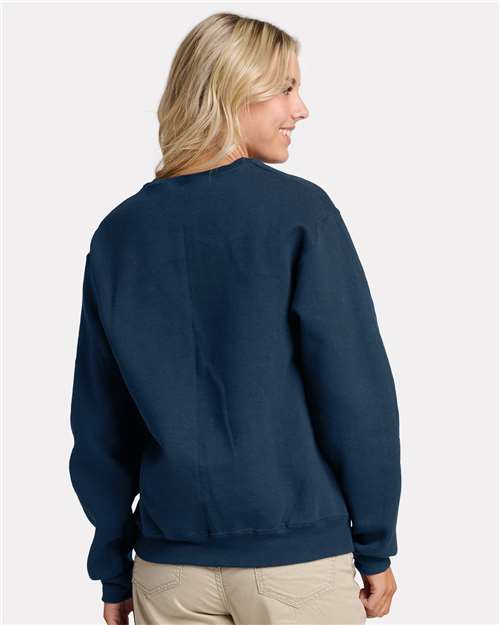 Jerzees C12MR Unisex Rugged Crewneck Sweatshirt - Washed Navy - model back
