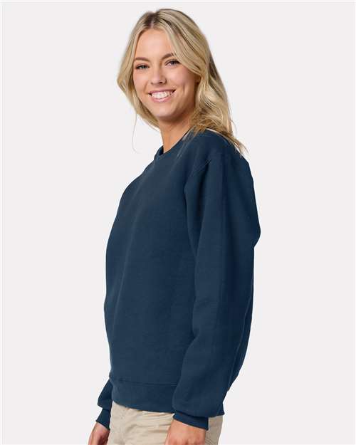 Jerzees C12MR Unisex Rugged Crewneck Sweatshirt - Washed Navy - model side
