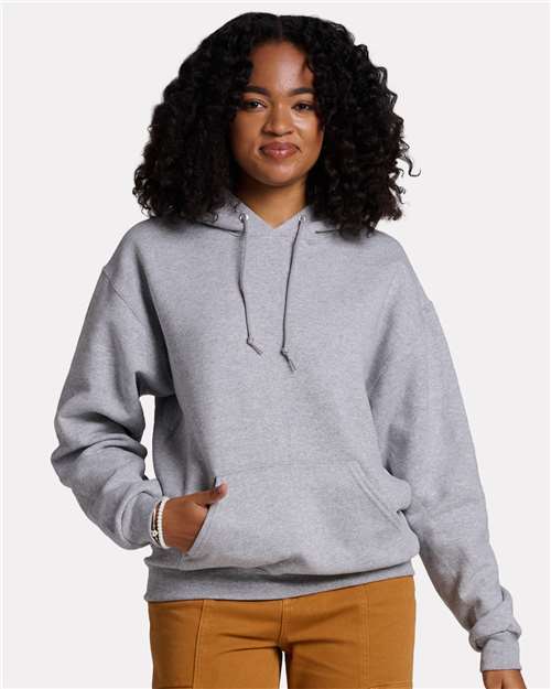 Jerzees H12MR Unisex Rugged Hooded Sweatshirt - Athletic Heather - model front