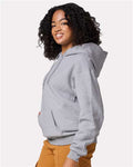 Jerzees H12MR Unisex Rugged Hooded Sweatshirt - Athletic Heather - model side