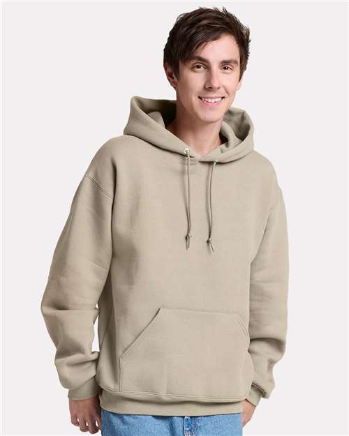 Jerzees H12MR Unisex Rugged Hooded Sweatshirt - Putty - model front
