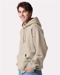 Jerzees H12MR Unisex Rugged Hooded Sweatshirt - Putty - model side
