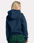 Jerzees H12MR Unisex Rugged Hooded Sweatshirt - Washed Navy - model back