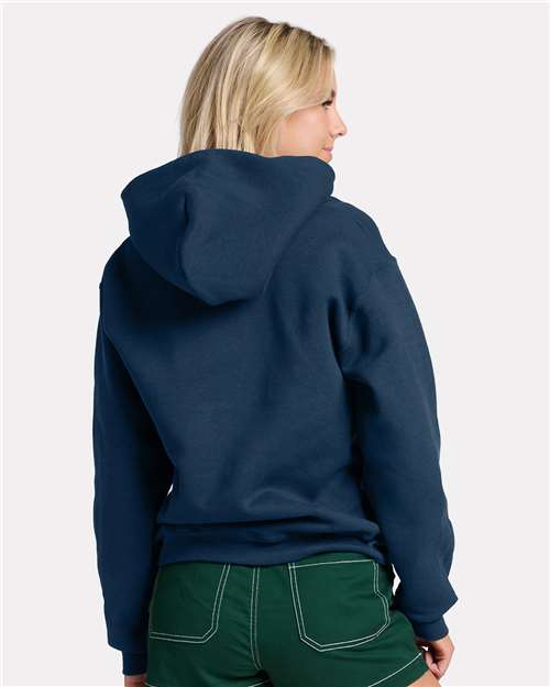 Jerzees H12MR Unisex Rugged Hooded Sweatshirt - Washed Navy - model back