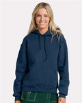 Jerzees H12MR Unisex Rugged Hooded Sweatshirt - Washed Navy - model front