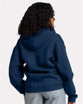 Jerzees Z12MR Unisex Rugged Full-Zip Hooded Sweatshirt - Washed Navy - model back