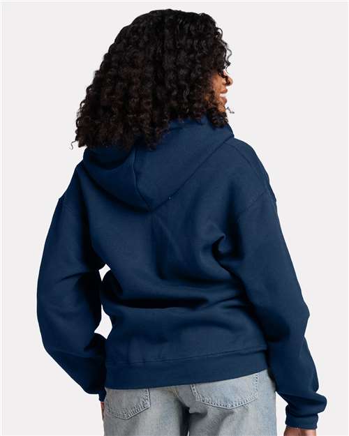 Jerzees Z12MR Unisex Rugged Full-Zip Hooded Sweatshirt - Washed Navy - model back