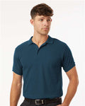AllPro 62800 Men's Pique Polo - Atlantic Blue - model front