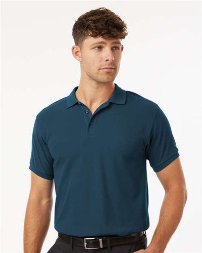 AllPro 62800 Men's Pique Polo - Atlantic Blue - model front