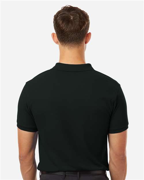 AllPro 62800 Men's Pique Polo - Black - model back
