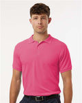 AllPro 62800 Men's Pique Polo - Bright Pink - model front