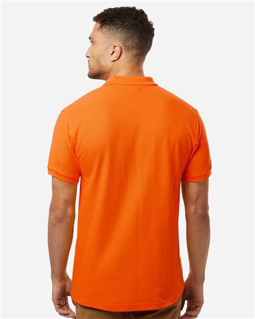 AllPro 62800 Men's Pique Polo - Deep Orange - model back