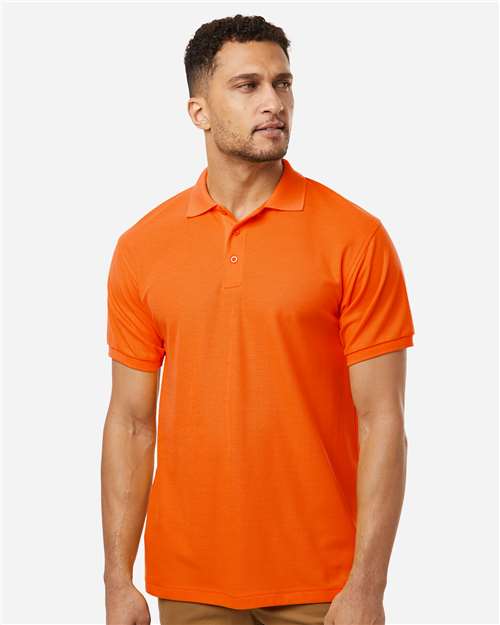 AllPro 62800 Men's Pique Polo - Deep Orange - model front