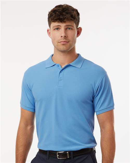 AllPro 62800 Men's Pique Polo - Carolina Blue - model front