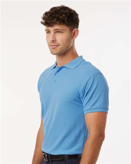 AllPro 62800 Men's Pique Polo - Carolina Blue - model side