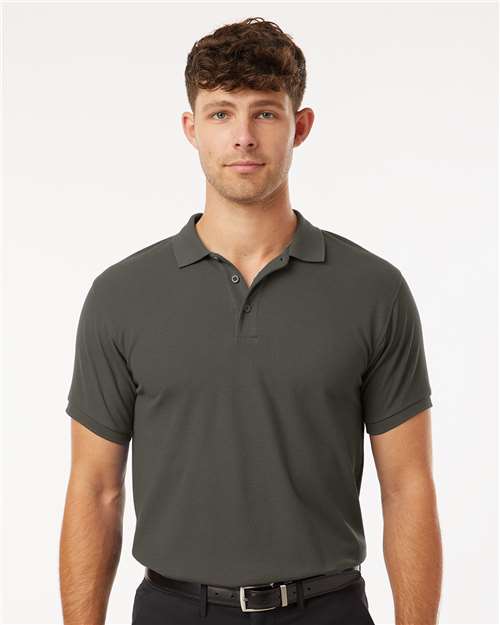 AllPro 62800 Men's Pique Polo - Charcoal - model front