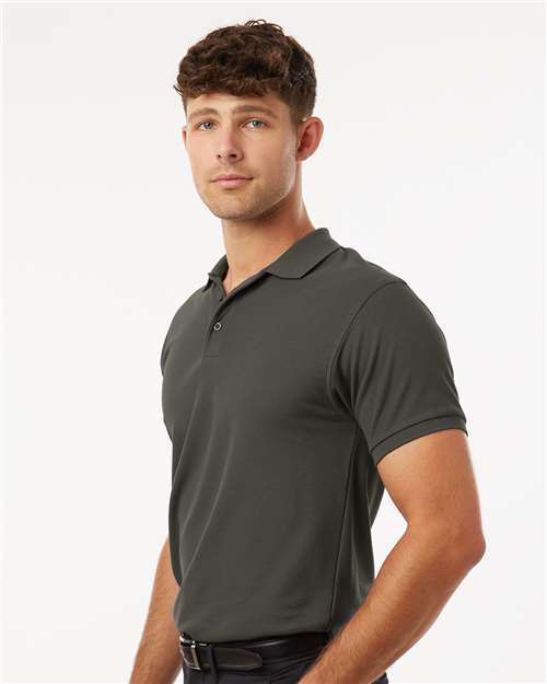 AllPro 62800 Men's Pique Polo - Charcoal - model side