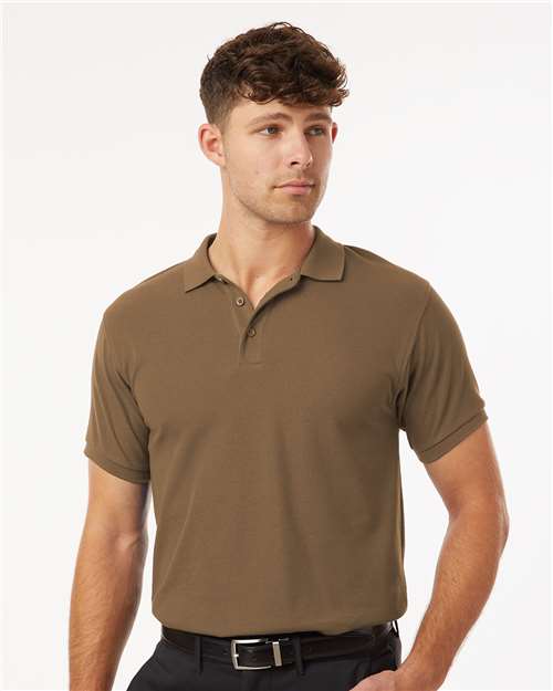 AllPro 62800 Men's Pique Polo - Cigar - model front