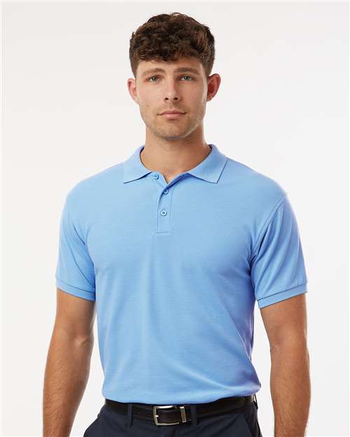 AllPro 62800 Men's Pique Polo - Cloud Blue - model front
