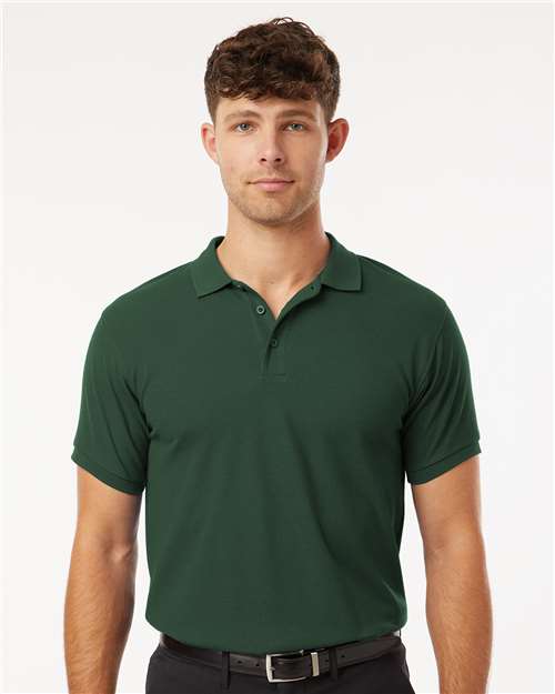 AllPro 62800 Men's Pique Polo - Forest Green - model front
