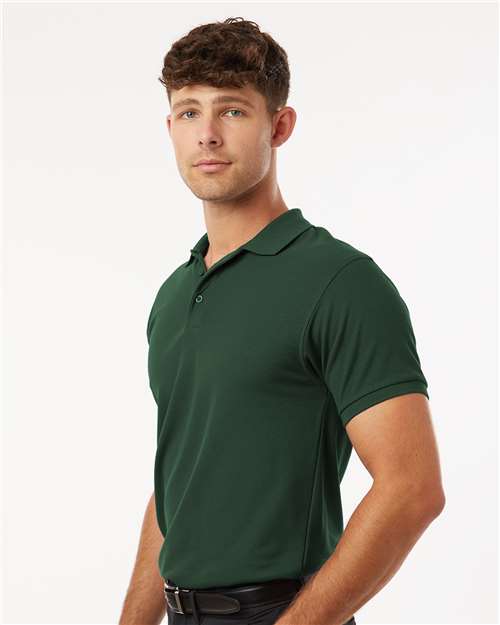 AllPro 62800 Men's Pique Polo - Forest Green - model side