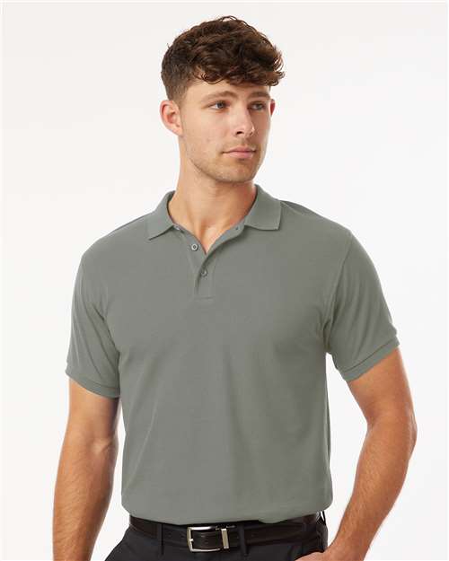 AllPro 62800 Men's Pique Polo - Greystone - model front