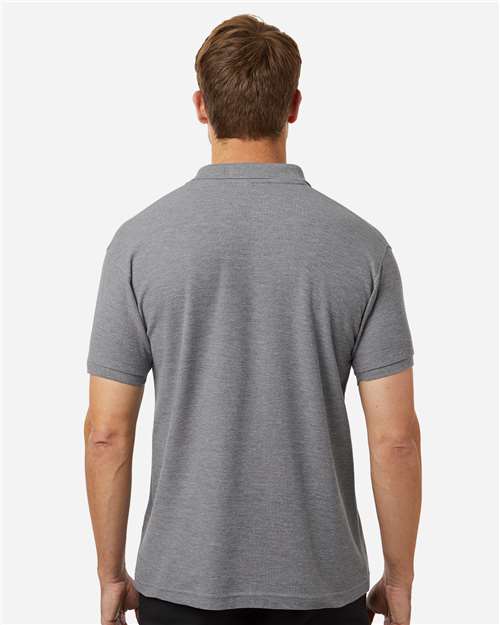 AllPro 62800 Men's Pique Polo - Heather Granite - model back