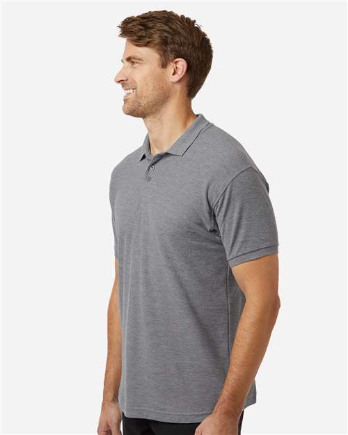 AllPro 62800 Men's Pique Polo - Heather Granite - model side