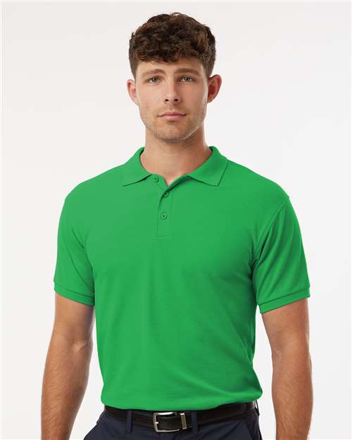 AllPro 62800 Men's Pique Polo - Kelly Green - model front