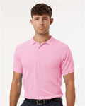 AllPro 62800 Men's Pique Polo - Light Pink - model front