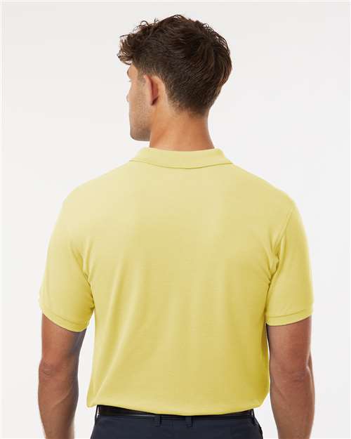 AllPro 62800 Men's Pique Polo - Light Yellow - model back