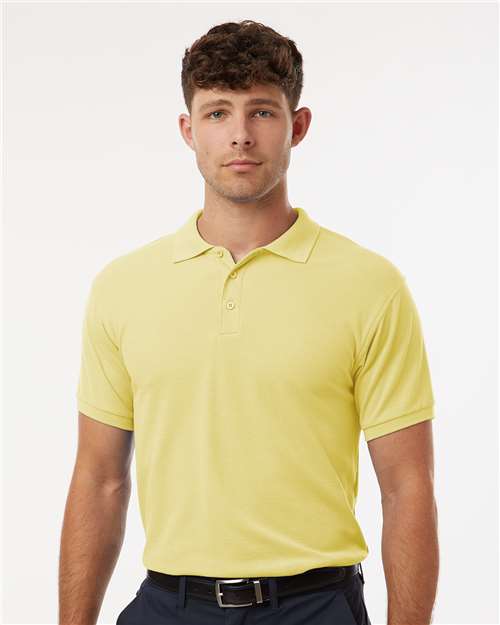 AllPro 62800 Men's Pique Polo - Light Yellow - model front